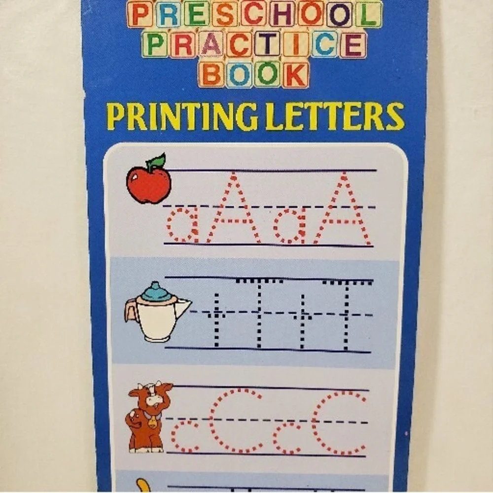 Vintage 1998 Fisher Price Preschool Practice Book Printing Letters Workbook